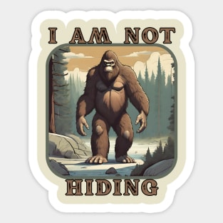 Bigfoot walking through the forest in plain sight. Sticker